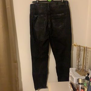 Distressed Black Mom Jeans